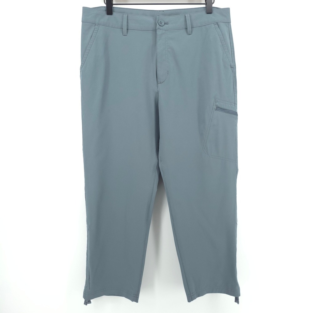 Eddie Bauer Womens Crop Pants Stretch Ripstop 10 Blue Gray Hiking Gorpcore